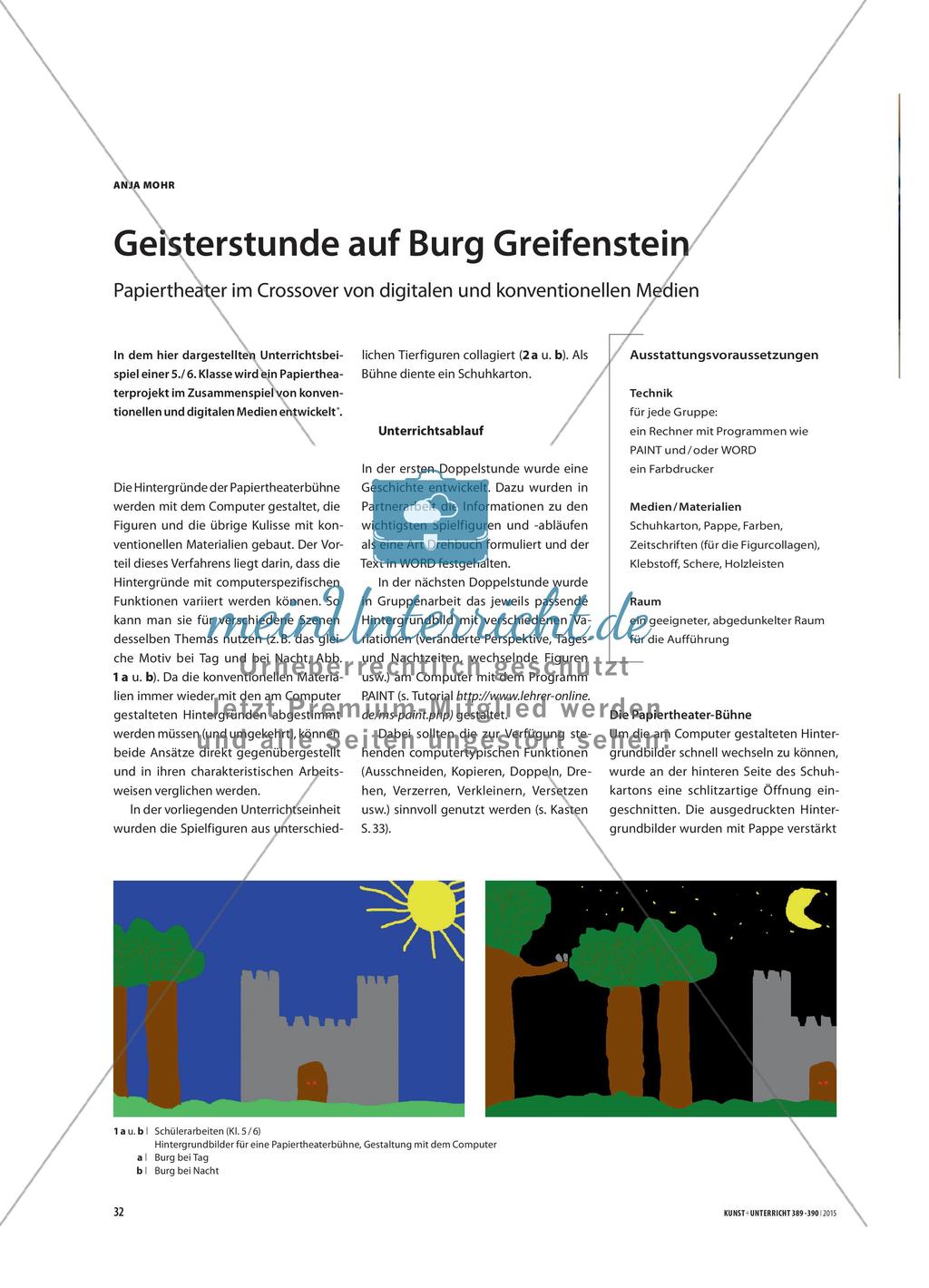Geisterstunde auf Burg Greifenstein - Papiertheater im Crossover von digitalen und konventionellen Medien Preview 1