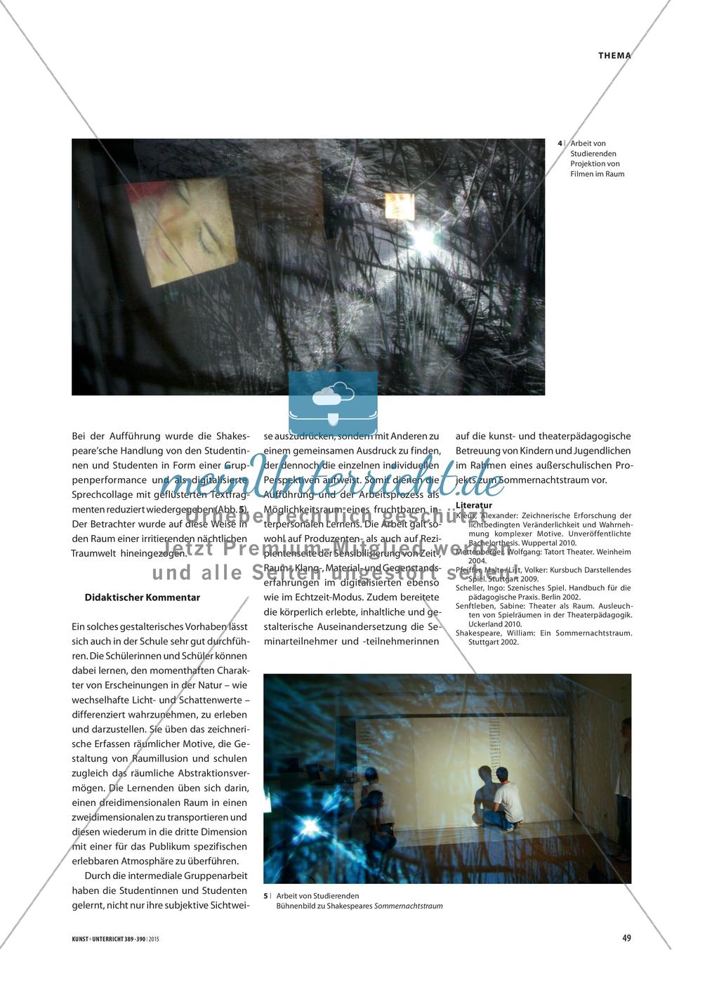 Ein Sommernachtstraum im virtuellen Wald - Bühnenraumgestaltung durch Projektionen Preview 3