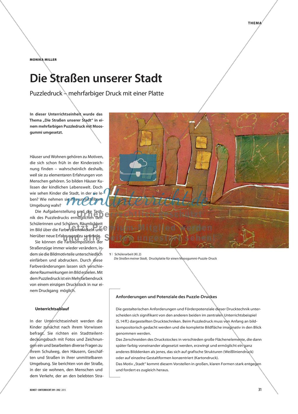 Die Straßen unserer Stadt: Puzzledruck – mehrfarbiger Druck mit einer Platte Preview 1