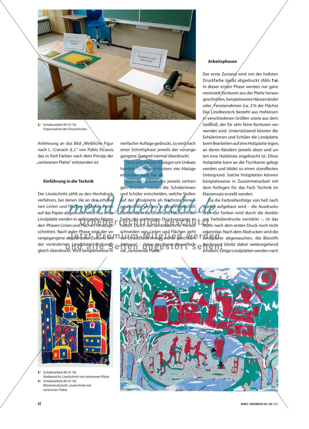Stadtansichten - Linolschnitt mit verlorener Platte Preview 2