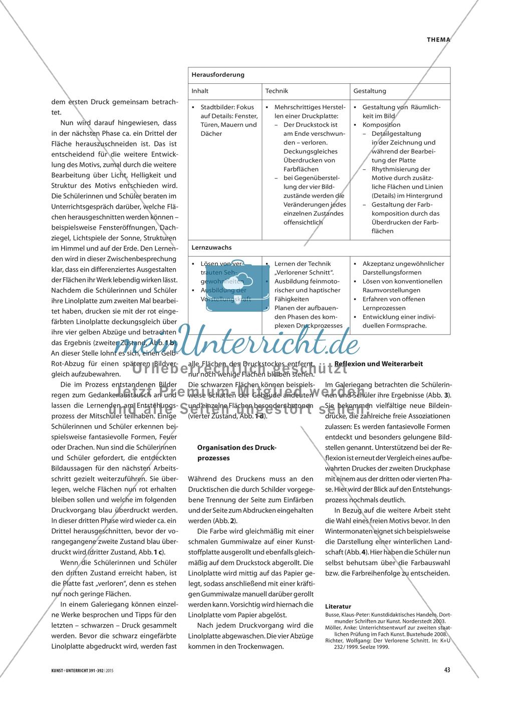 Stadtansichten - Linolschnitt mit verlorener Platte Preview 3