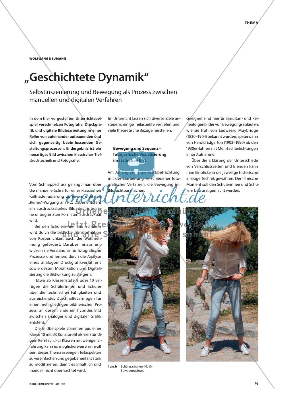 „Geschichtete Dynamik“ - Selbstinszenierung und Bewegung als Prozess zwischen manuellen und digitalen Verfahren Preview 1