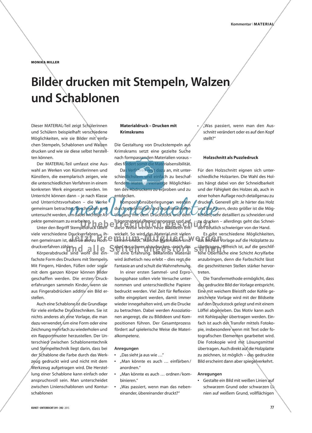 Bilder drucken mit Stempeln, Walzen und Schablonen Preview 1