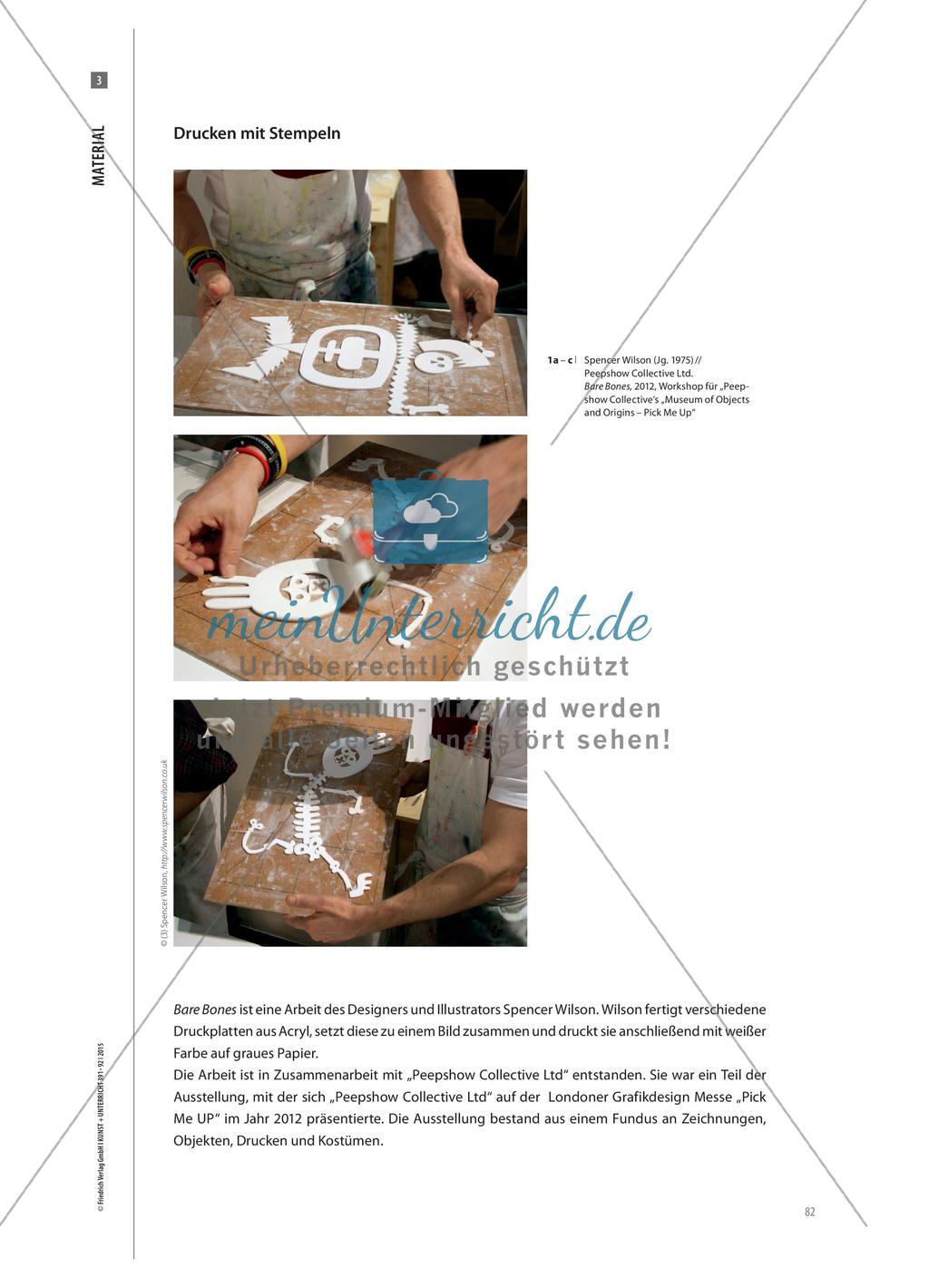 Bilder drucken mit Stempeln, Walzen und Schablonen Preview 6