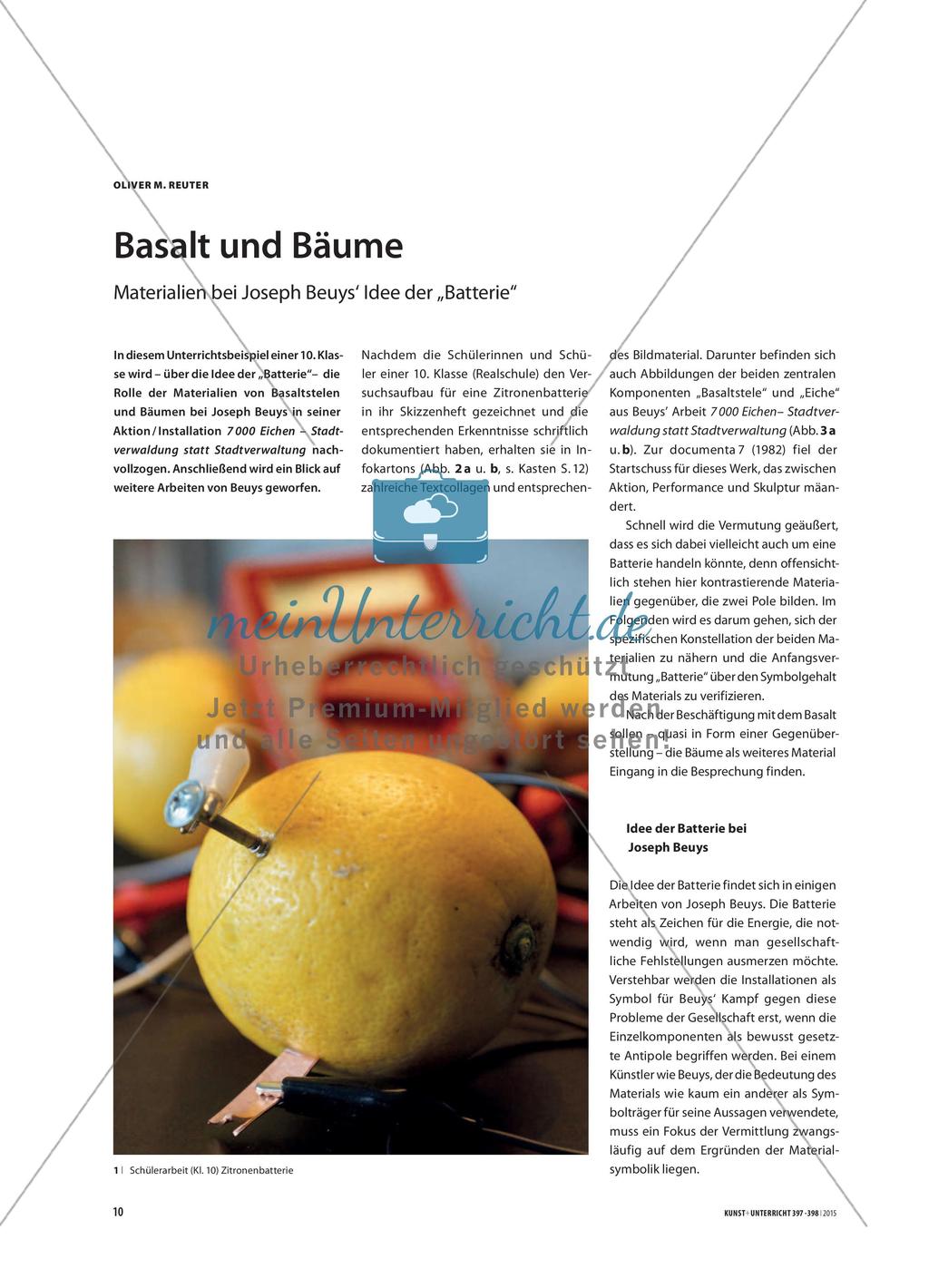 Basalt und Bäume - Materialien bei Joseph Beuys‘ Idee der „Batterie“ Preview 1