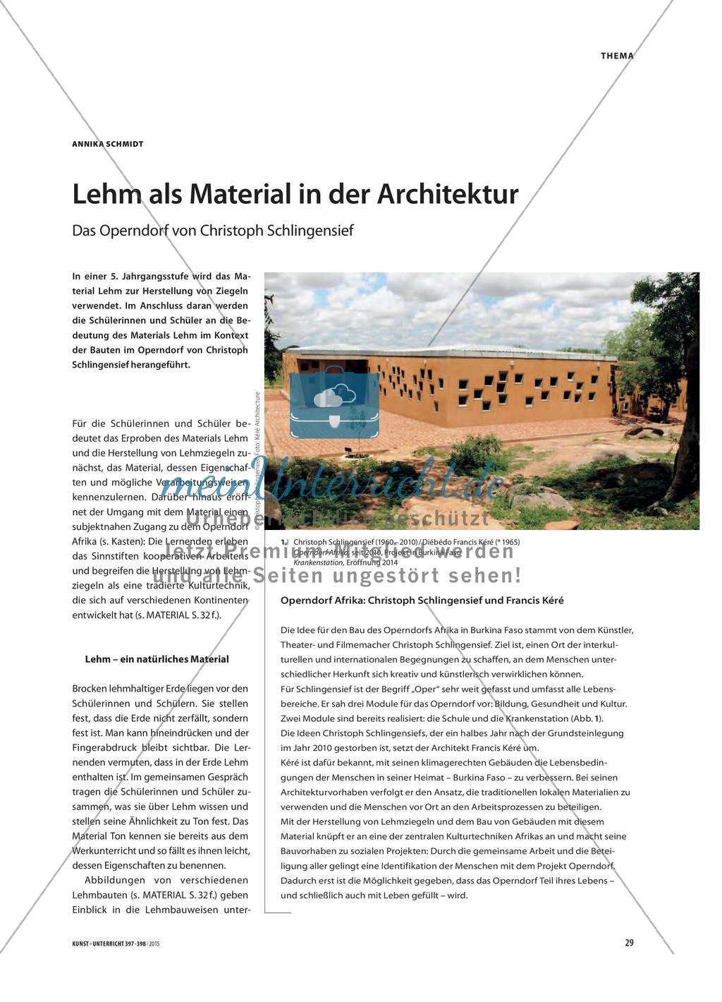 Lehm als Material in der Architektur - Das Operndorf von Christoph Schlingensief Preview 1