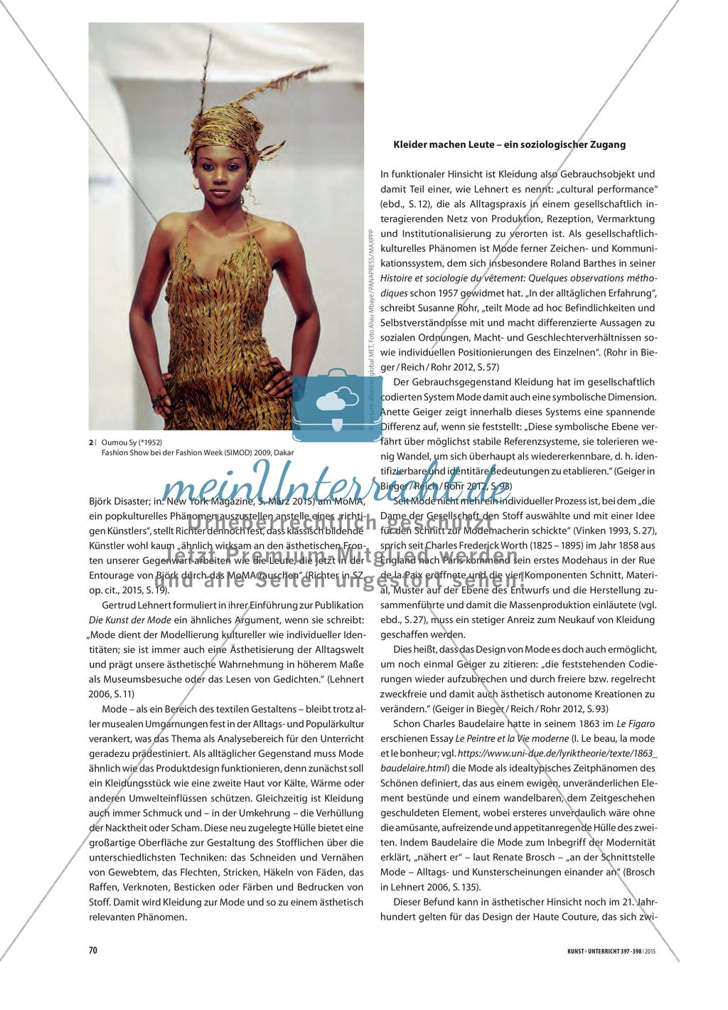 Mode / Textil – Modehistorie und -theorie: Analyse- und Interpretationsmodelle im Großraum Kunst Preview 2