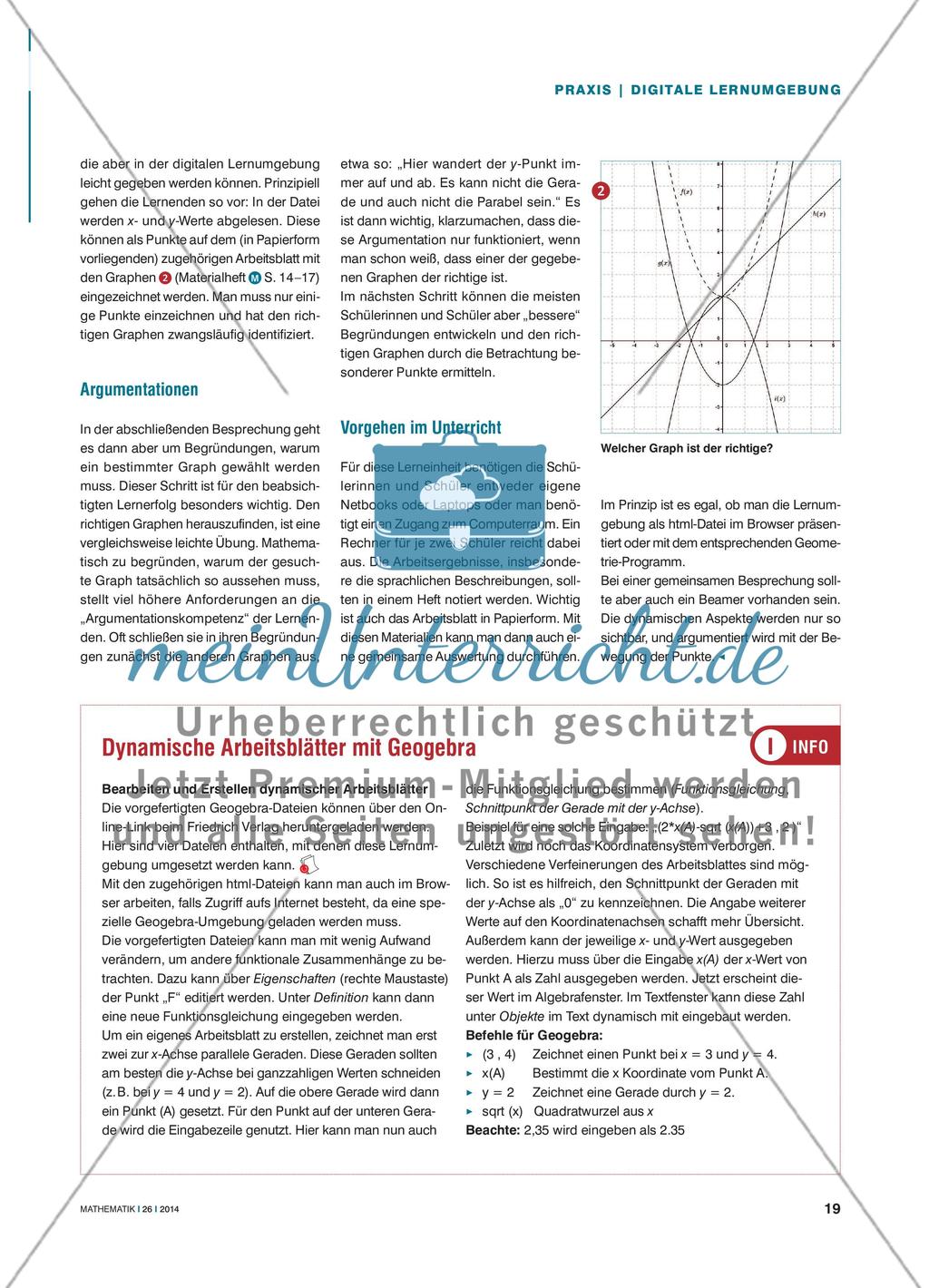 Funktionen einmal anders - Graphen als Darstellungen dynamischer Prozesse verstehen und analysieren Preview 2