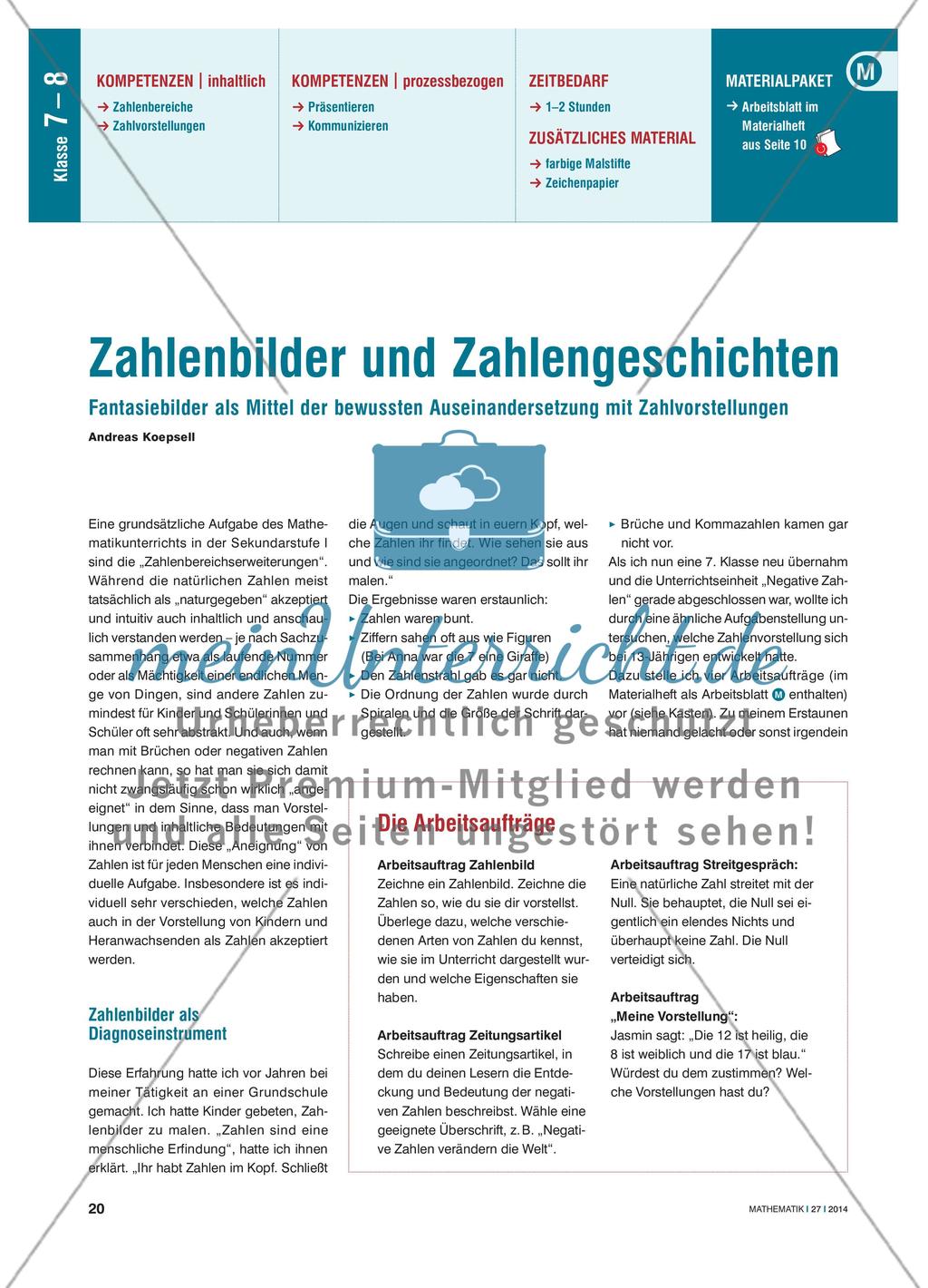 Zahlenbilder und Zahlengeschichten Preview 1