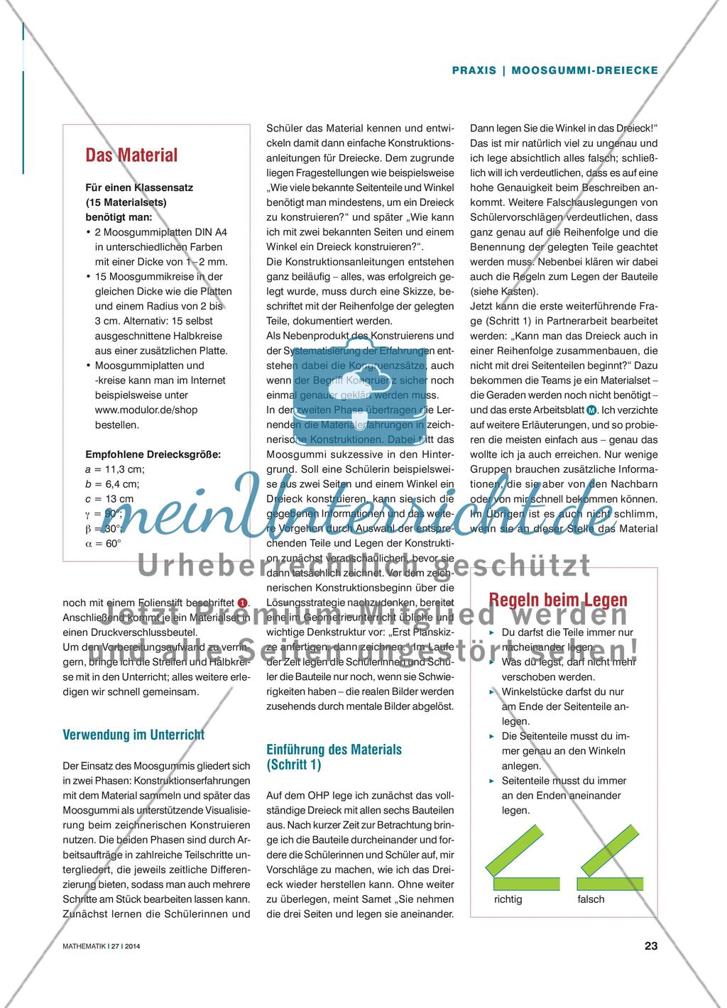 Moosgummidreiecke - Entdeckungen an Dreiecken durch Legen und Ausprobieren Preview 2
