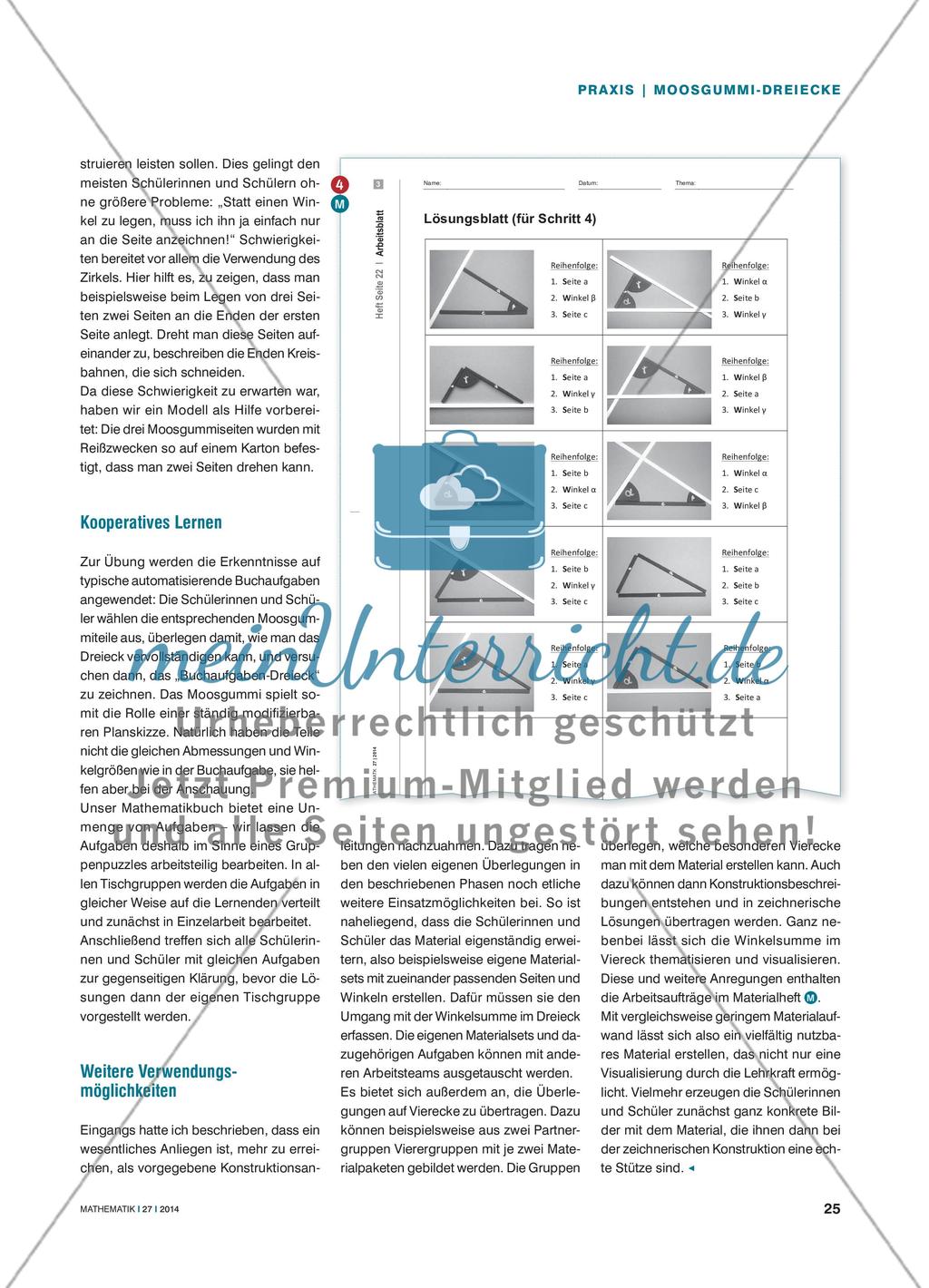 Moosgummidreiecke - Entdeckungen an Dreiecken durch Legen und Ausprobieren Preview 4