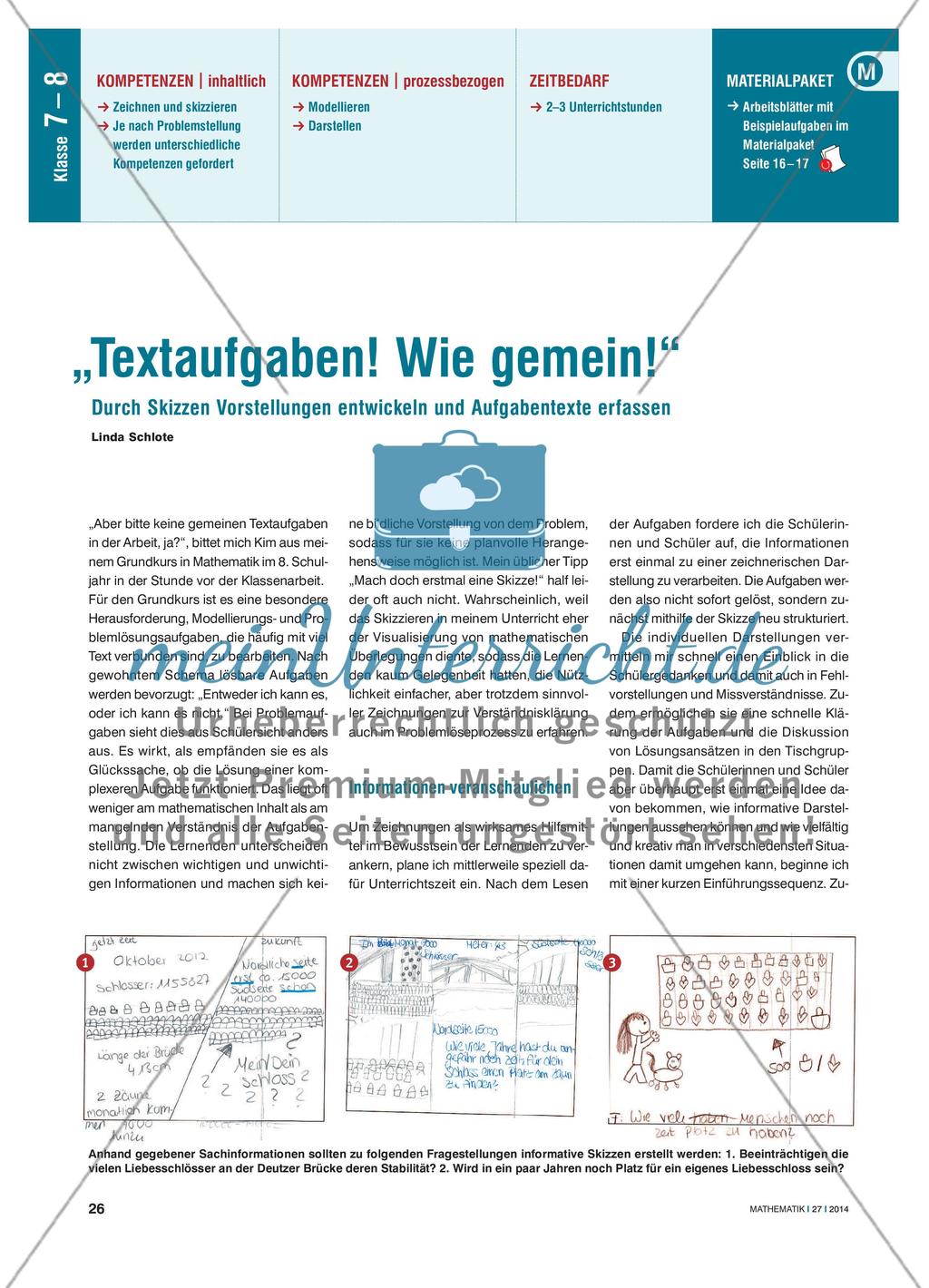 „Textaufgaben! Wie gemein!“ - Durch Skizzen Vorstellungen entwickeln und Aufgabentexte erfassen Preview 1