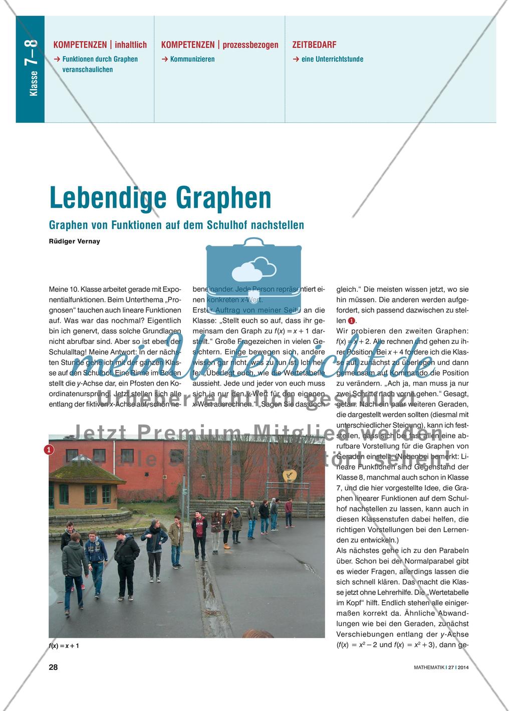 Lebendige Graphen - Graphen von Funktionen auf dem Schulhof nachstellen Preview 1