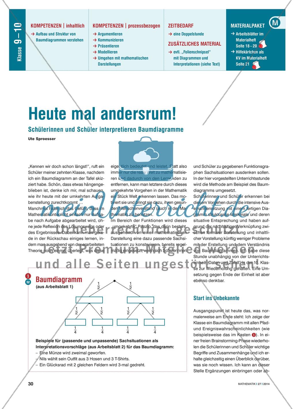 Heute mal andersrum! - Schülerinnen und Schüler interpretieren Baumdiagramme Preview 1