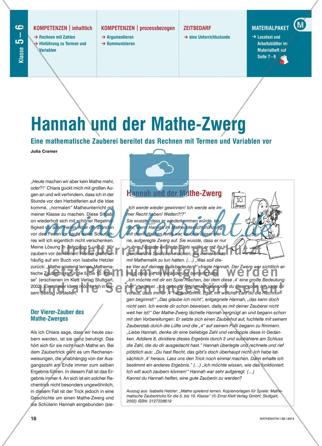 Hannah und der Mathe-Zwerg Preview 1