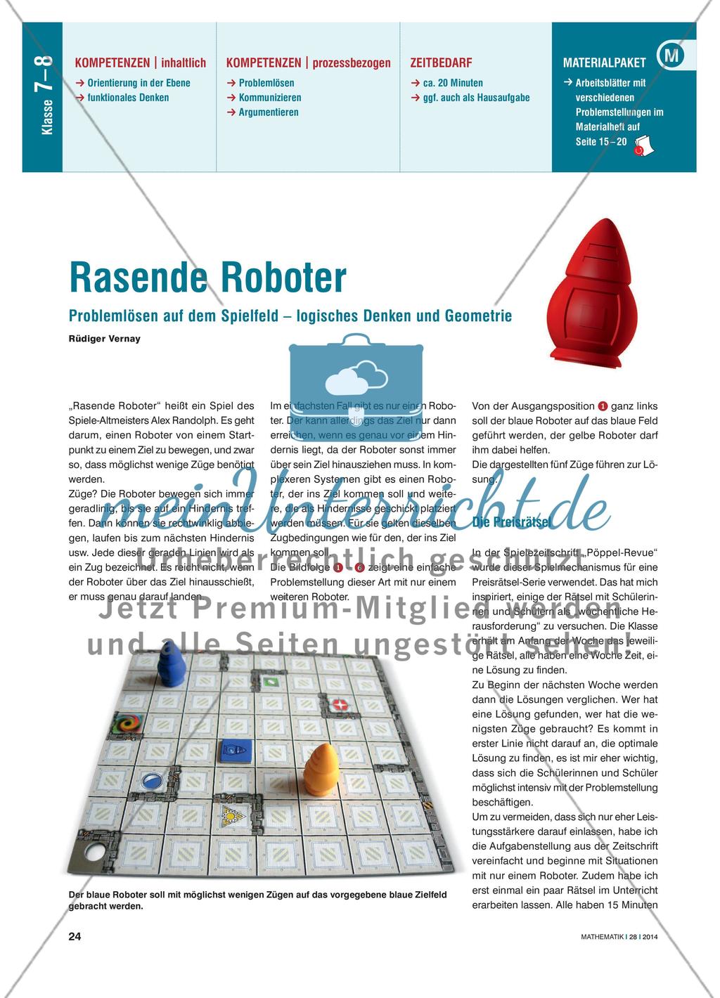 Rasende Roboter: Problemlösen auf dem Spielfeld – logisches Denken und Geometrie Preview 1