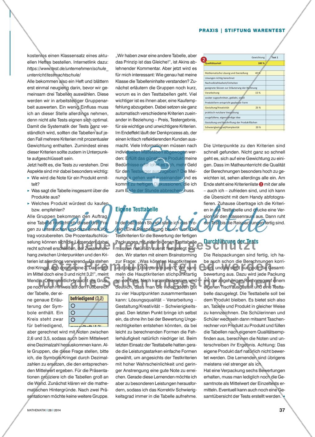 Bewerten wie Stiftung Warentest - Bewertung eines Unterrichtsprojekts Preview 2
