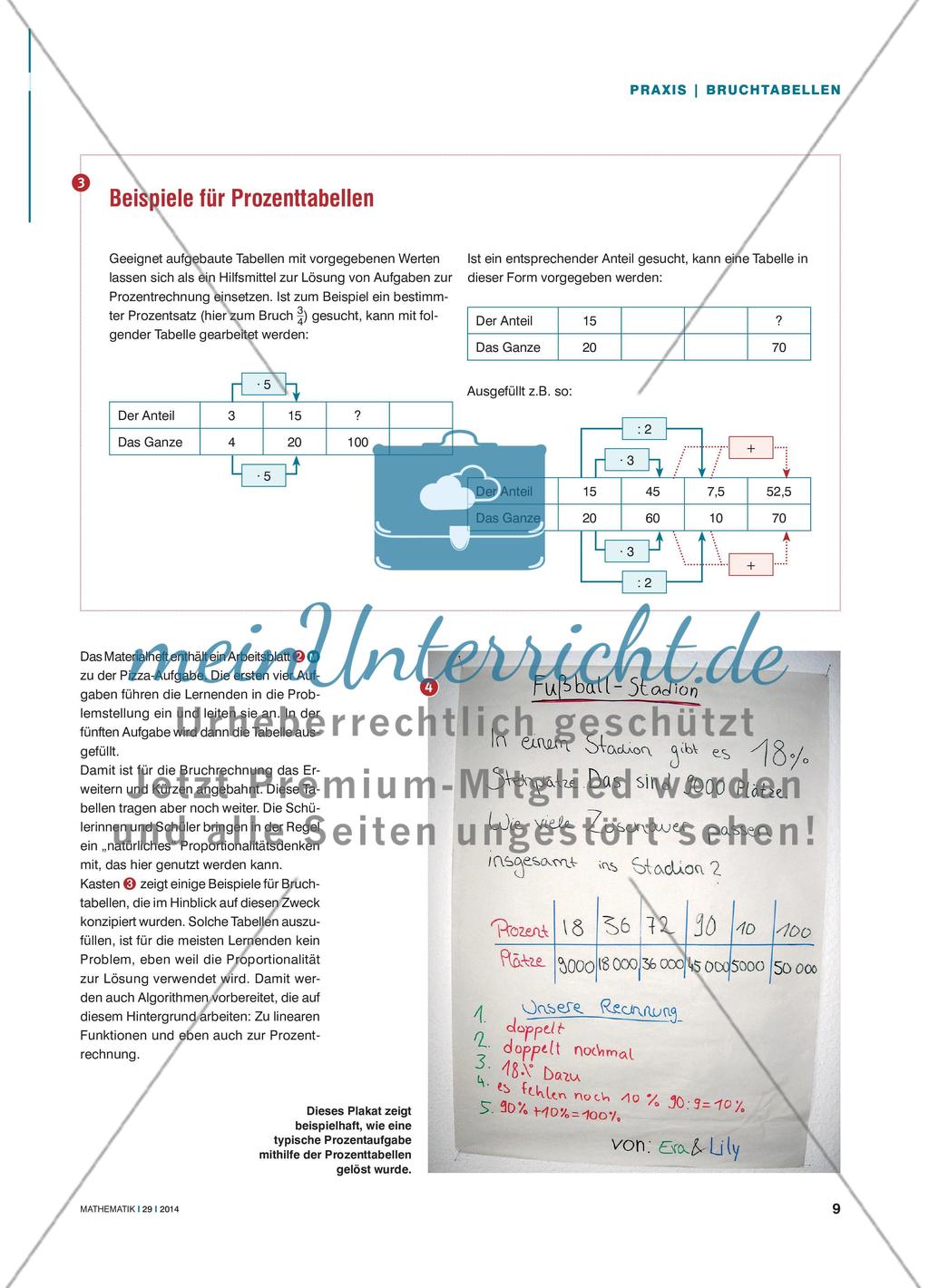 Bruchtabellen als Vorbereitung der Prozentrechnung Preview 2