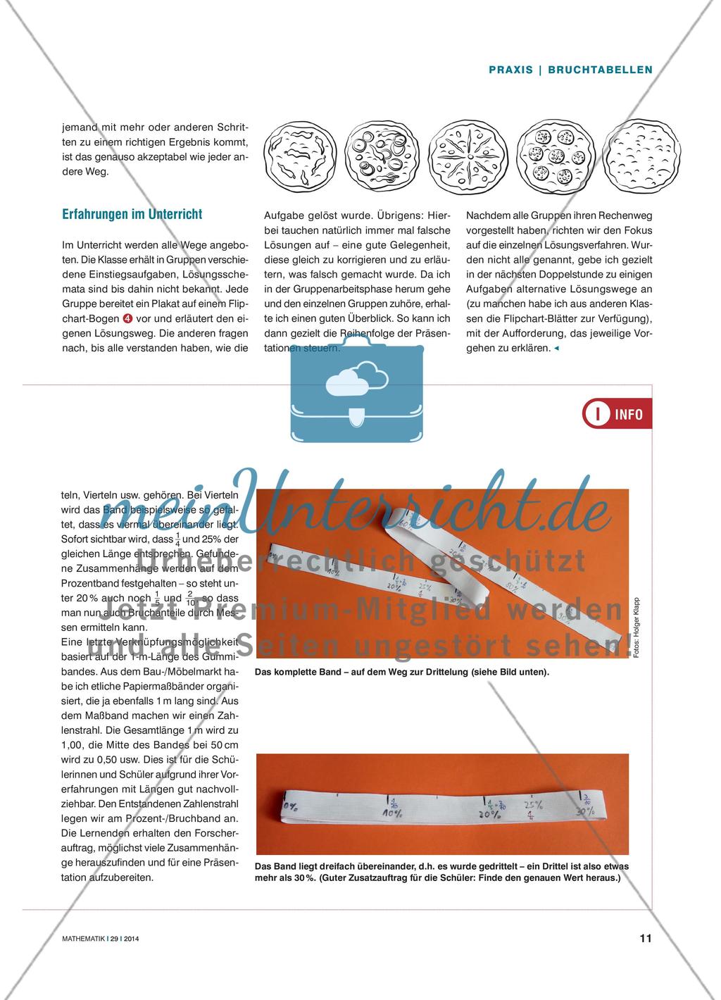 Bruchtabellen als Vorbereitung der Prozentrechnung Preview 4