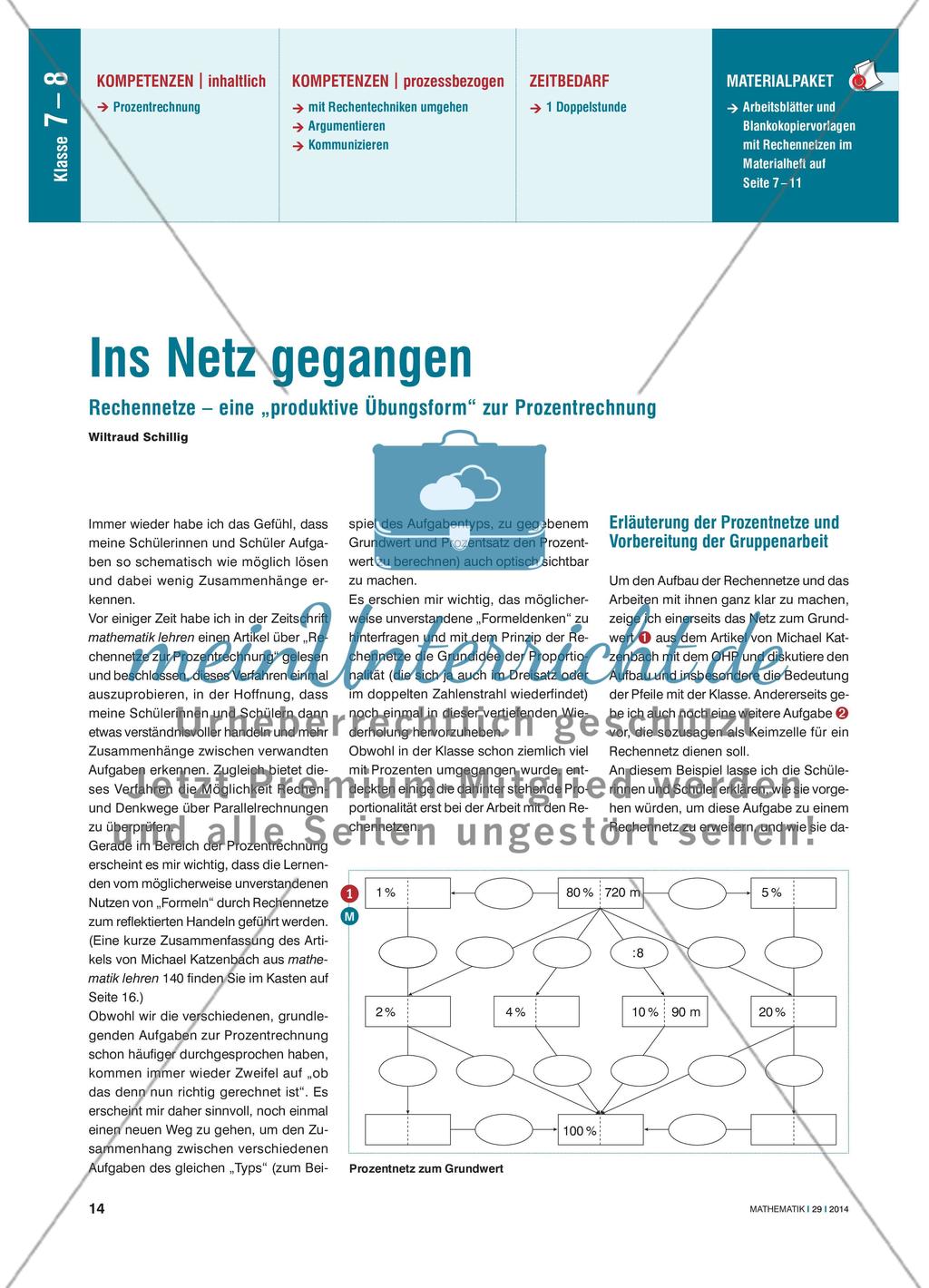 Rechennetze – eine „produktive Übungsform“ zur Prozentrechnung Preview 1