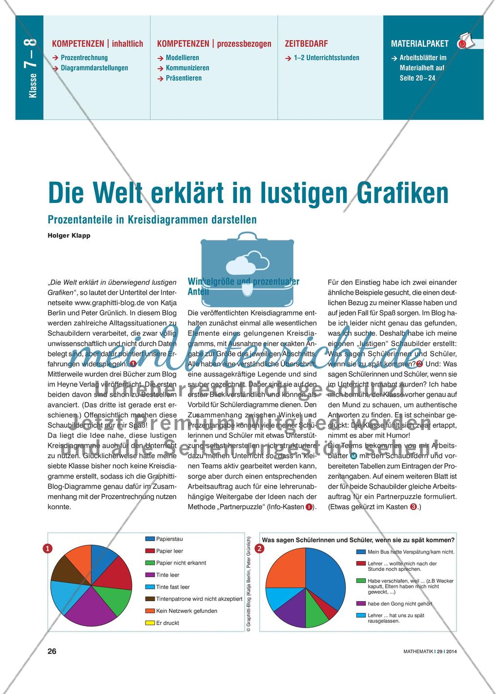 Die Welt in lustigen Grafiken - Darstellung von Prozentanteilen in Kreisdiagrammen Preview 1