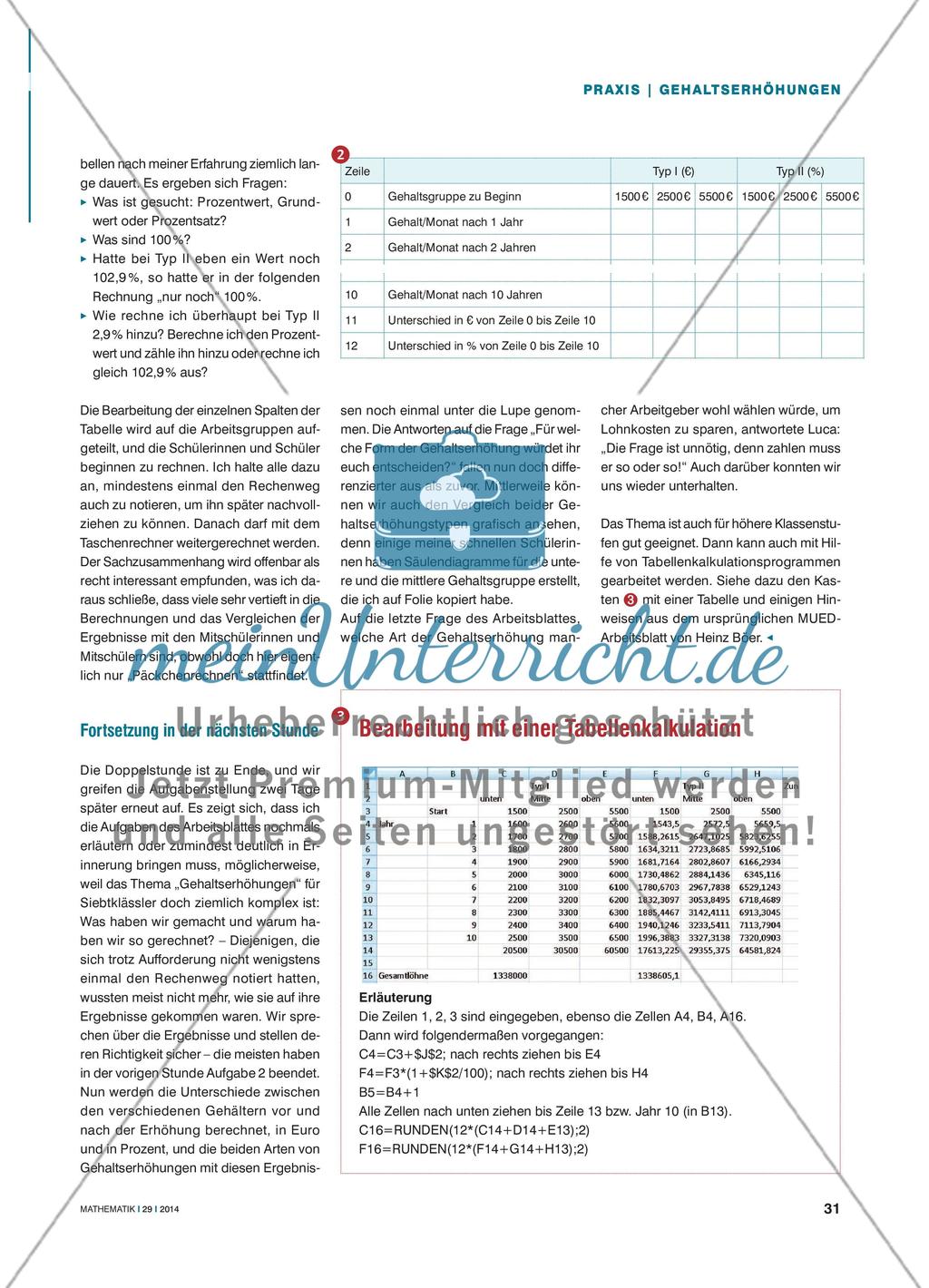 Gehaltserhöhungen als Beispiel prozentualer Veränderungen Preview 2