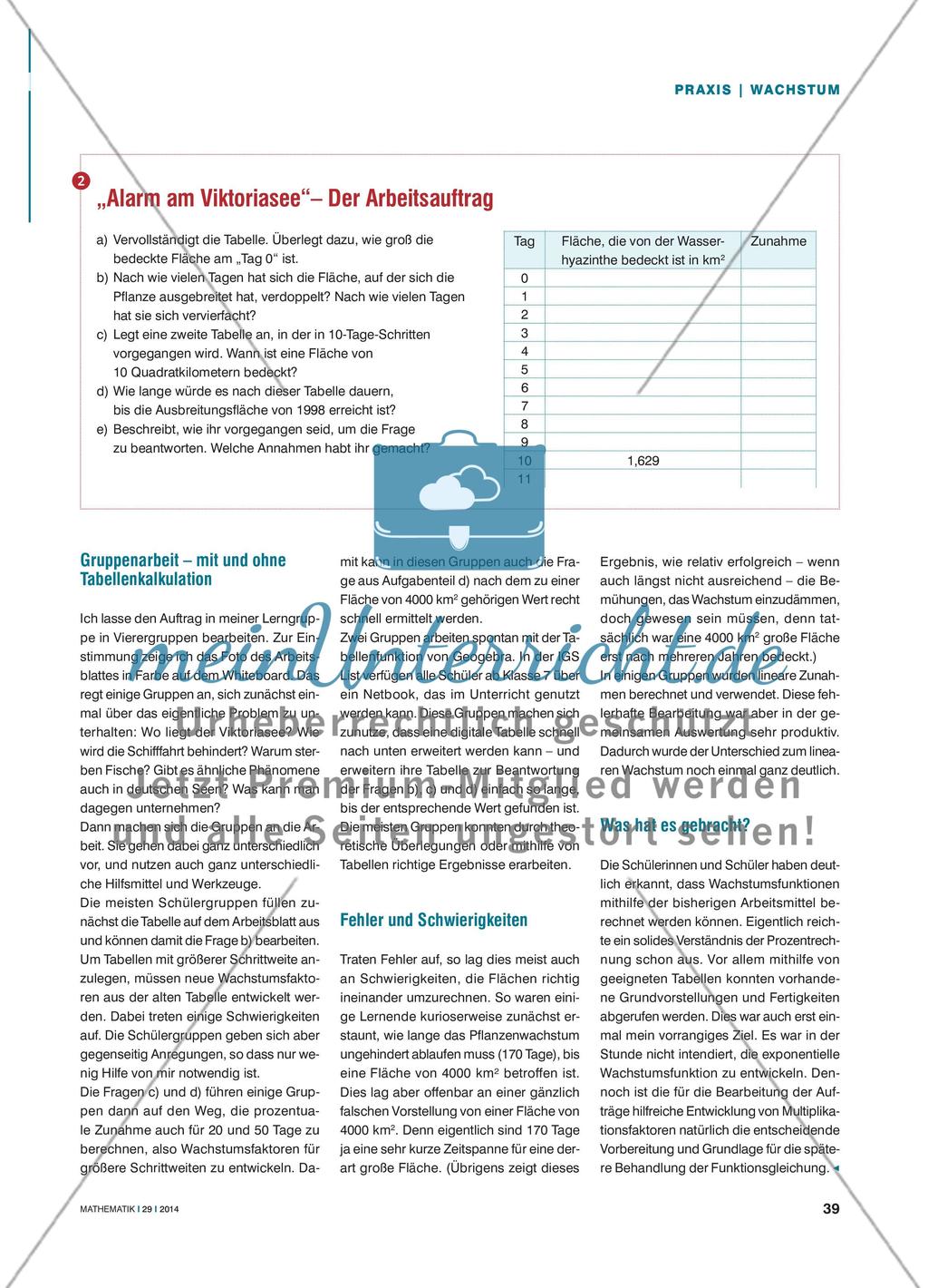 Das ist ja Wucher! - Kennenlernen von Wachstumsprozessen am Beispiel der Wasserhyazinthe Preview 2