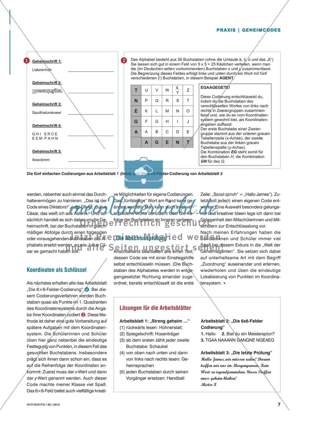 Verschlüsselte Botschaften - Codierung von Texten als Einstieg in das Thema Zuordnungen Preview 2