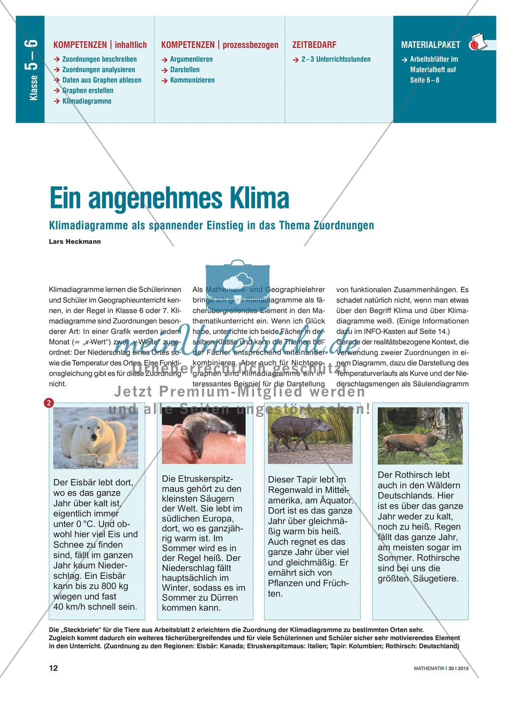 Ein angenehmes Klima - Klimadiagramme als spannender Einstieg in das Thema Zuordnungen Preview 1