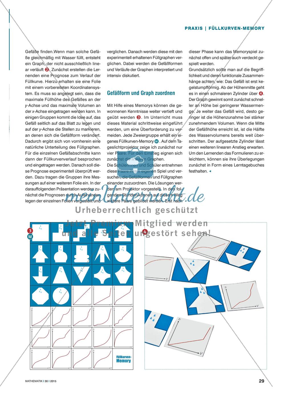 Füllkurvenmemory - Eine Spielidee zur Untersuchung funktionaler Zusammenhänge Preview 2