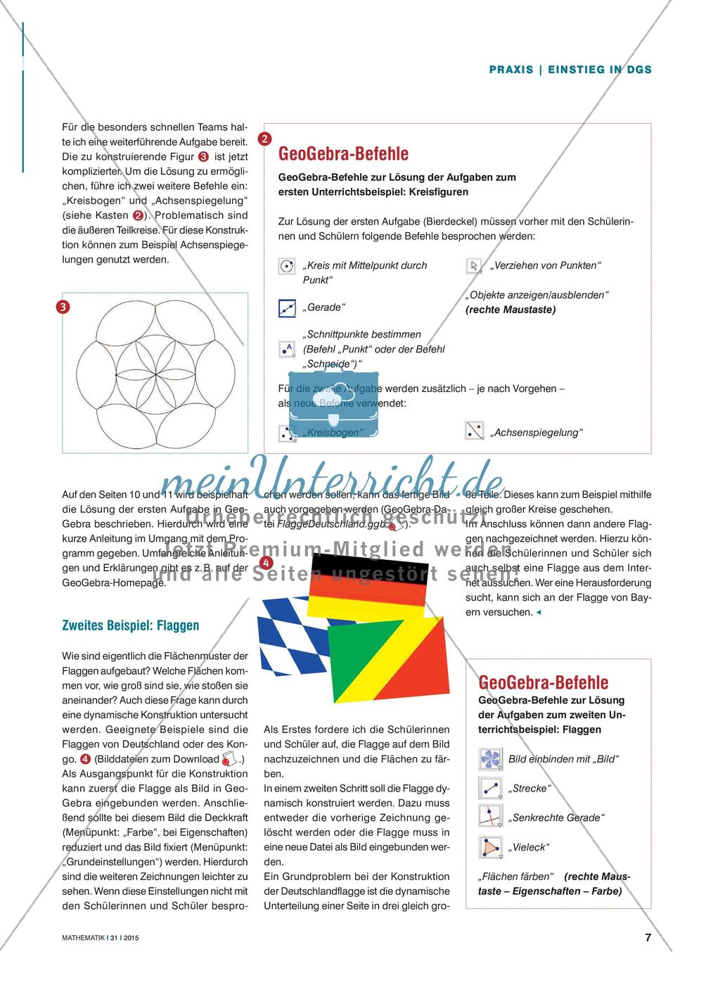 Kreise und Flaggen - Wie der Einstieg in die Arbeit mit GeoGebra gelingen kann Preview 2