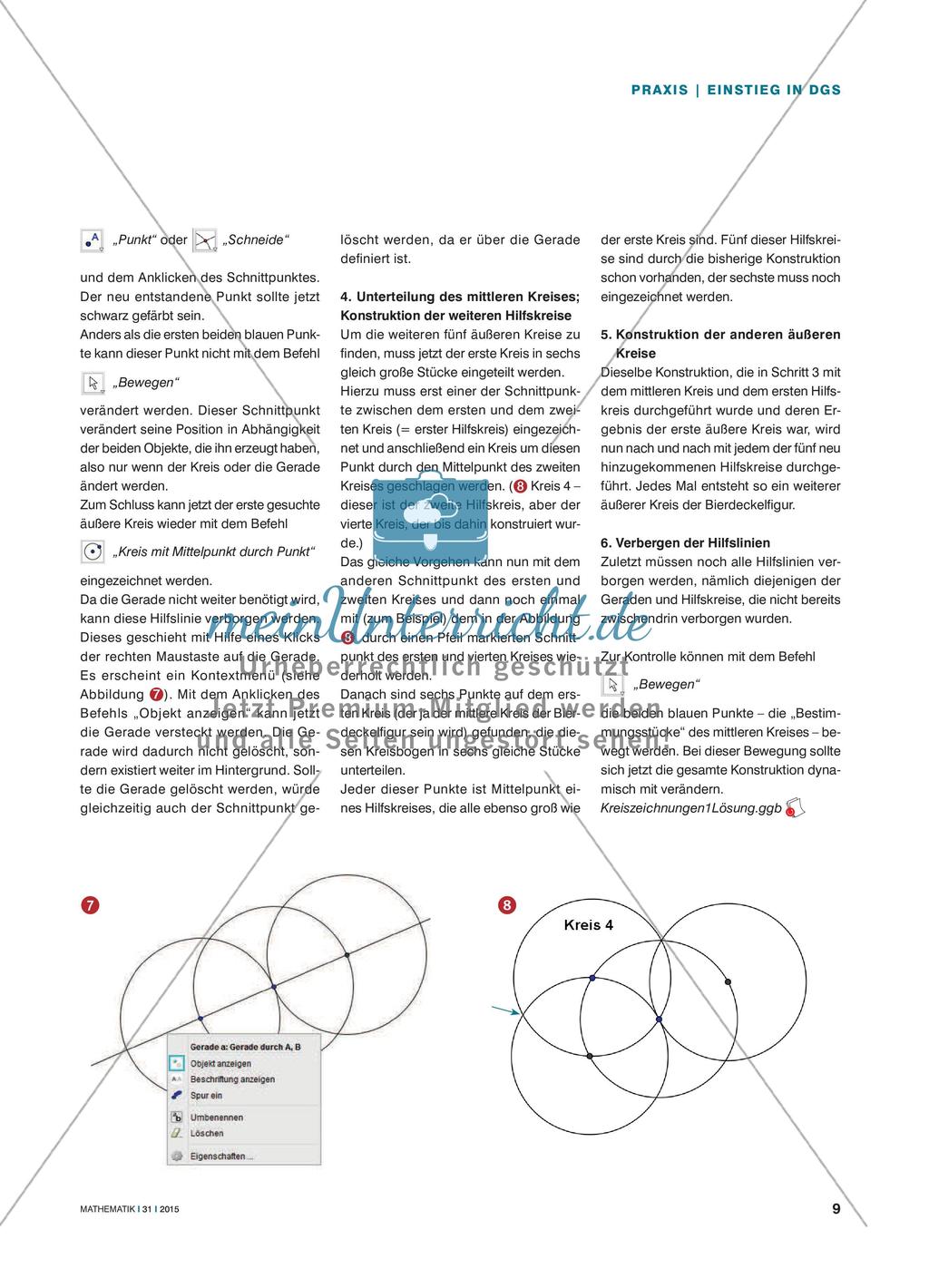 Kreise und Flaggen - Wie der Einstieg in die Arbeit mit GeoGebra gelingen kann Preview 4