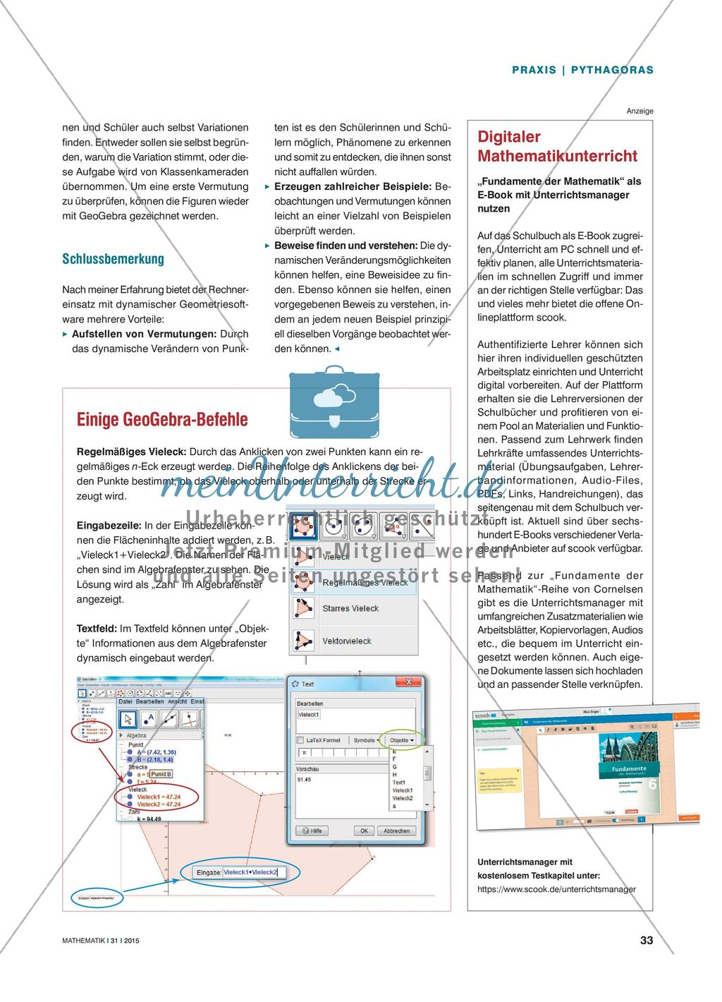 Rund um den Satz des Pythagoras - Erkenntnisse gewinnen durch dynamische Geometriesoftware Preview 4