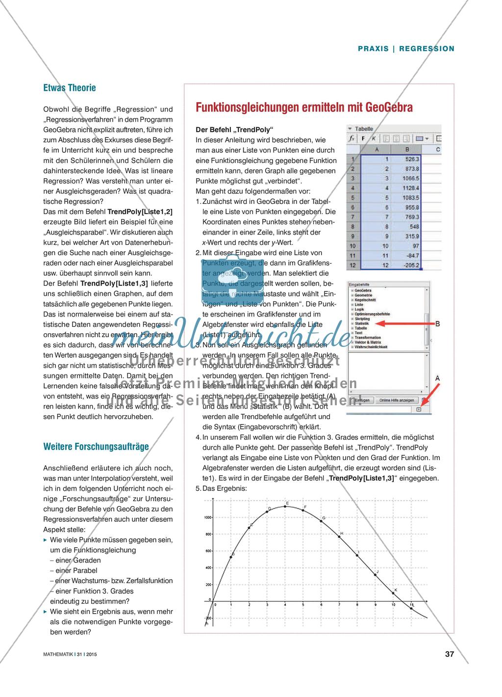 Die optimale Schachtel - DGS-gestützte Experimente zu Funktionen und Regressionen Preview 4