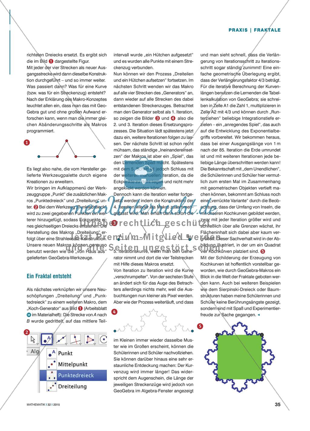 Schönes Chaos: Die Koch-Kurve – ein Fraktal, erzeugt mit GeoGebra Preview 2
