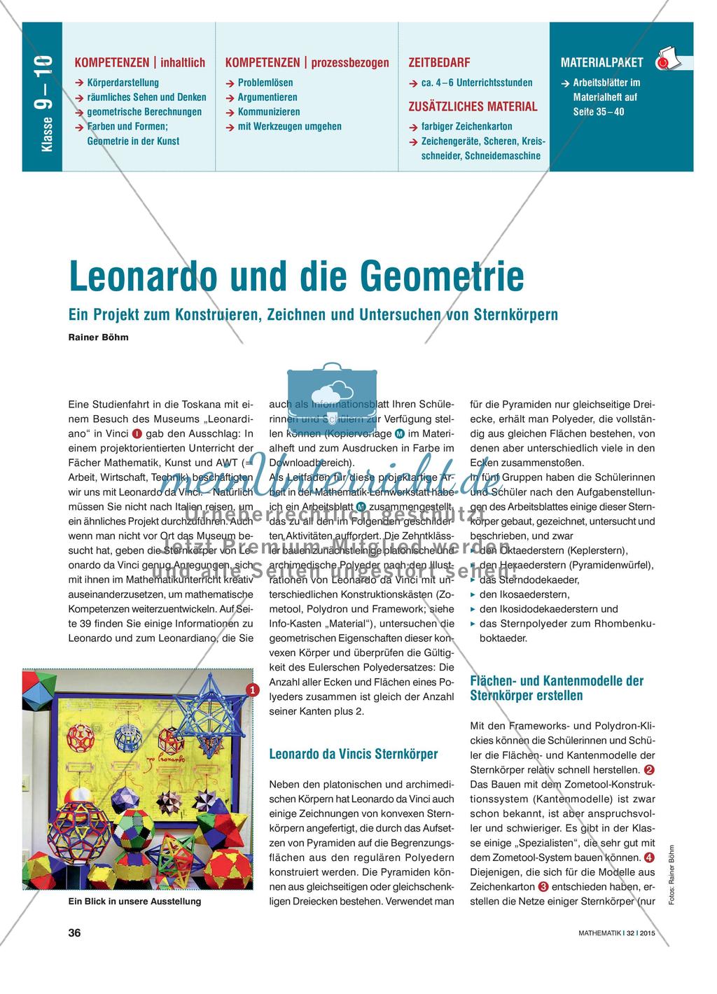 Leonardo und die Geometrie - Ein Projekt zu Sternkörpern Preview 1