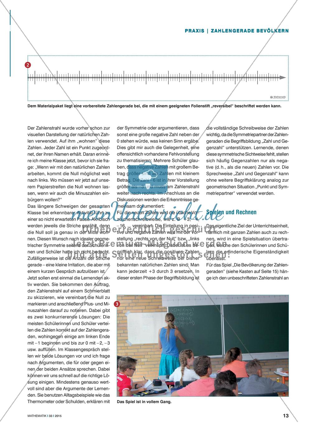 Die Bevölkerung der Zahlengeraden - SuS „erfinden“ das Rechnen mit den ganzen Zahlen Preview 2