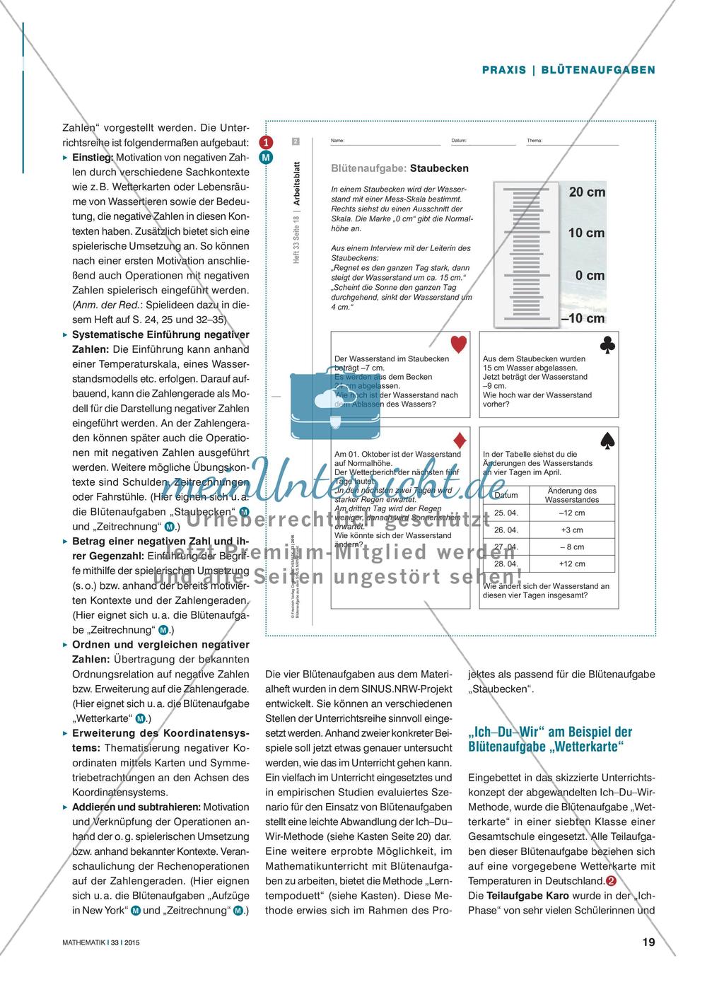 Blütenbildung bei Minusgraden - Blütenaufgaben zu negativen Zahlen Preview 2