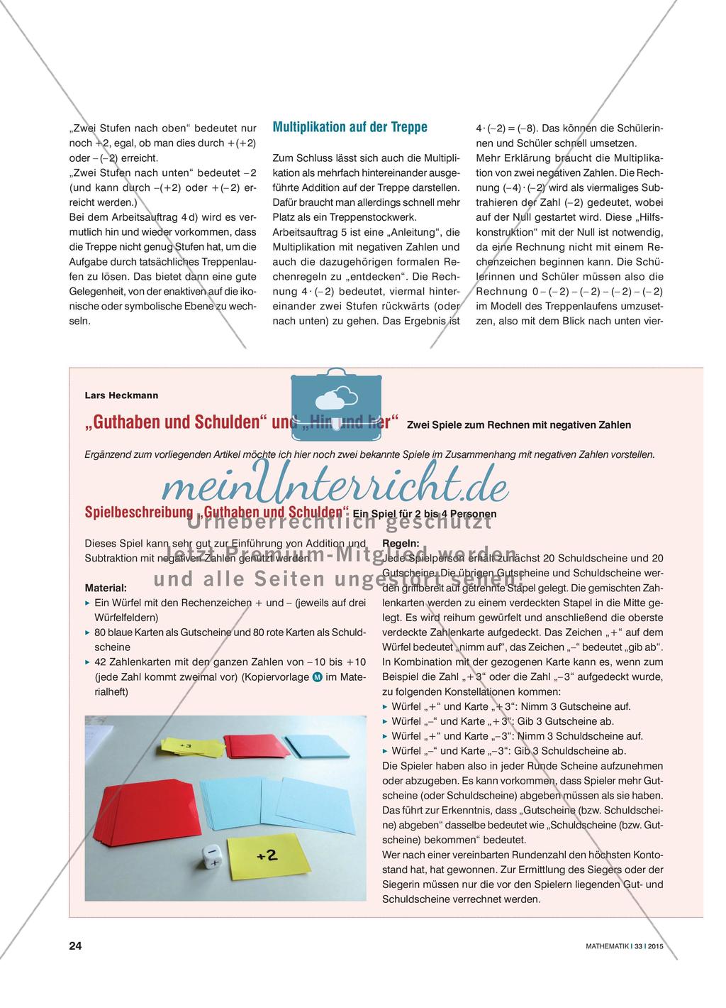 Treppenlaufen - Schritt für Schritt zum Rechnen mit negativen Zahlen Preview 3