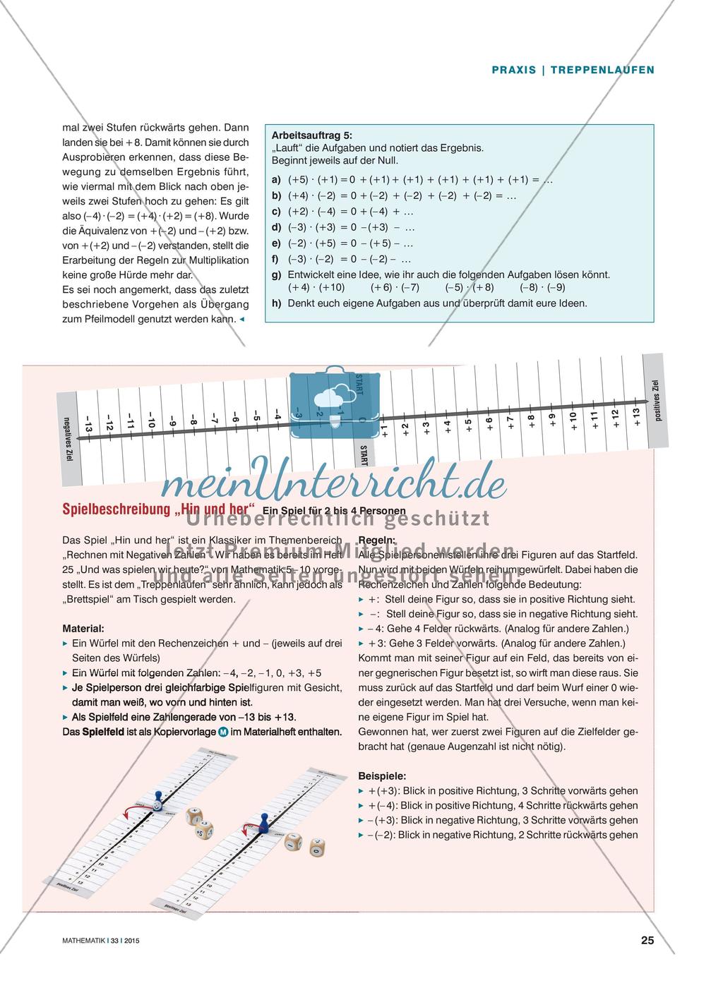 Treppenlaufen - Schritt für Schritt zum Rechnen mit negativen Zahlen Preview 4