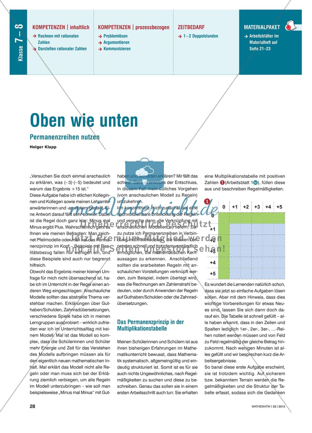 Oben wie unten - Permanenzreihen nutzen Preview 1