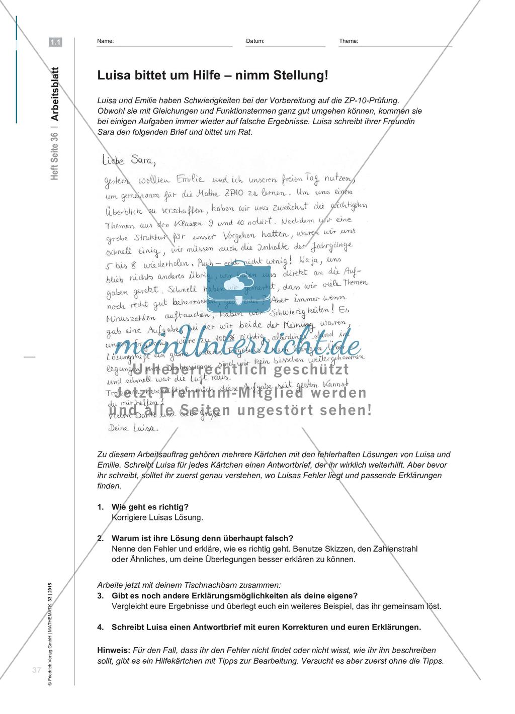 Nimm Stellung! - Typische Fehler beim Umgang mit negativen Zahlen Preview 2