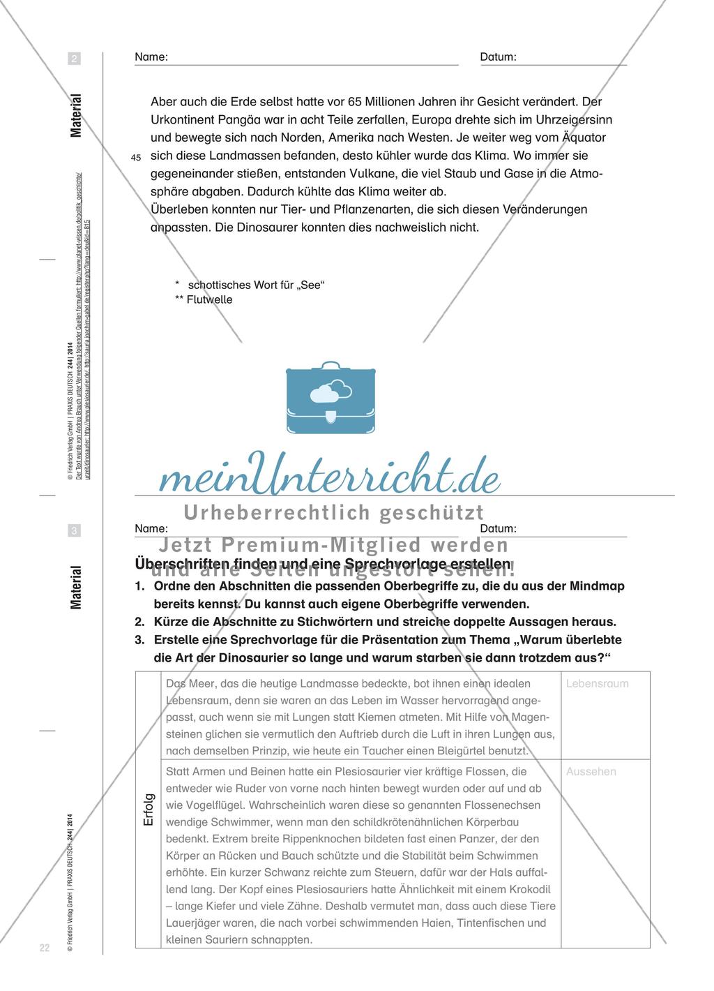 Mehrere Primärtexte – eine Sprechvorlage: Präsentationsinhalte gliedern Preview 6