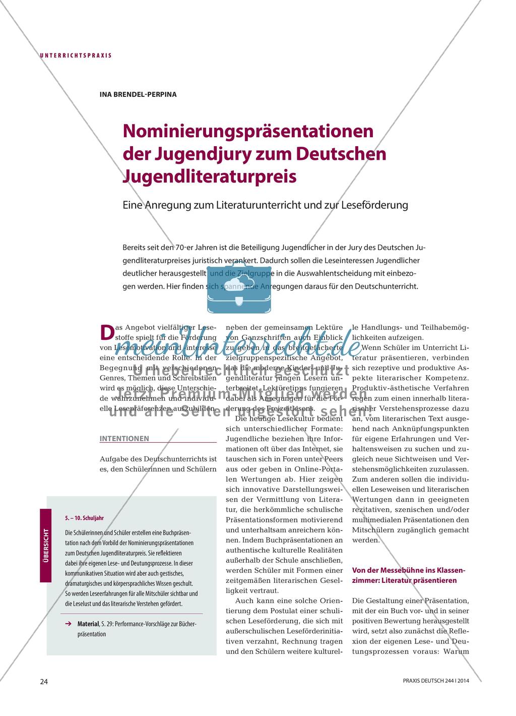 Nominierungspräsentationen der Jugendjury zum Deutschen Jugendliteraturpreis Preview 1