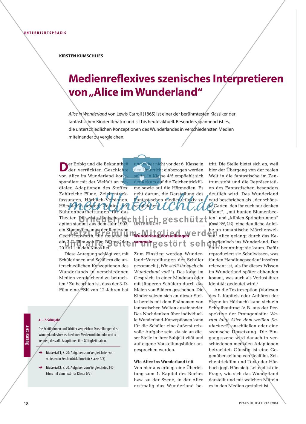 Medienreflexives szenisches Interpretieren von „Alice im Wunderland“ Preview 1