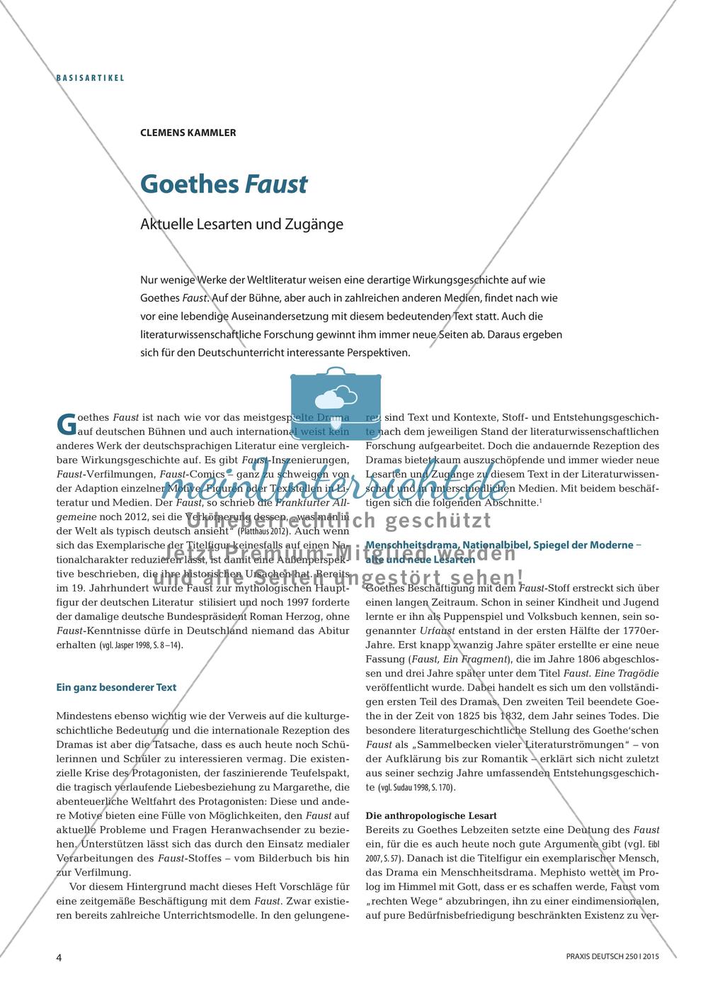 Goethes Faust - Aktuelle Lesarten und Zugänge Preview 1