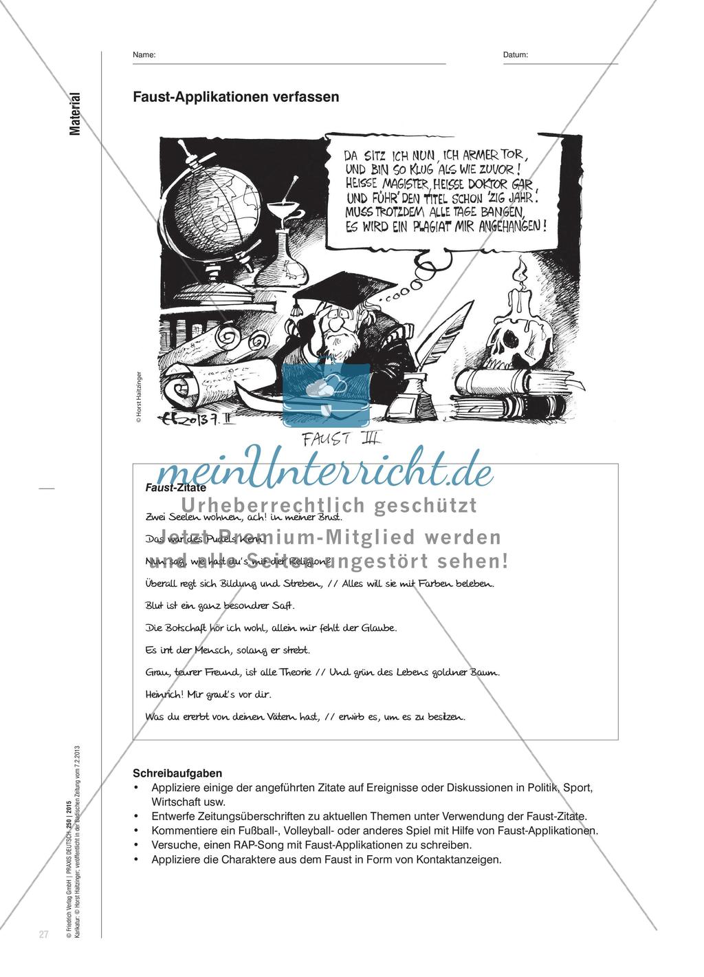 Faust-Applikationen - Journalistische „Bruchstücke“ aus dem Faust entdecken Preview 3