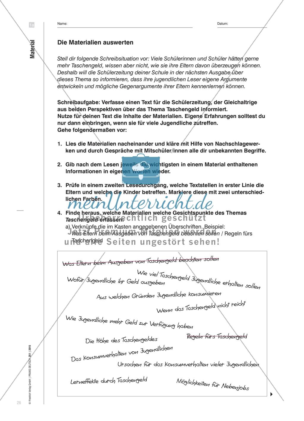 Über Taschengeldfragen informieren Preview 4