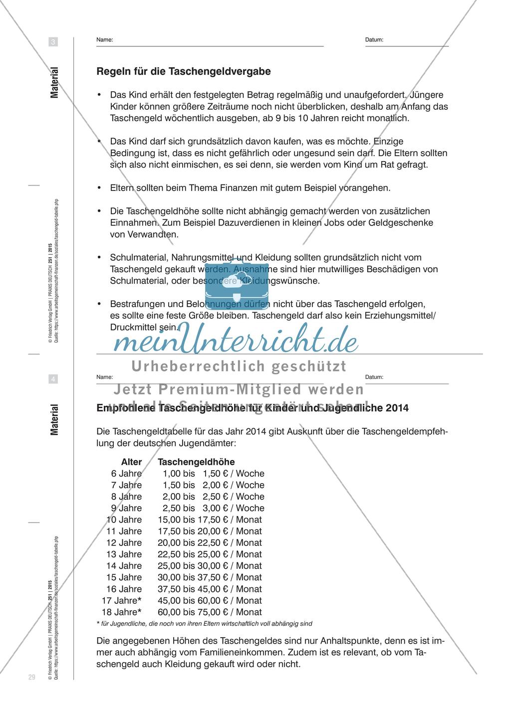 Über Taschengeldfragen informieren Preview 7