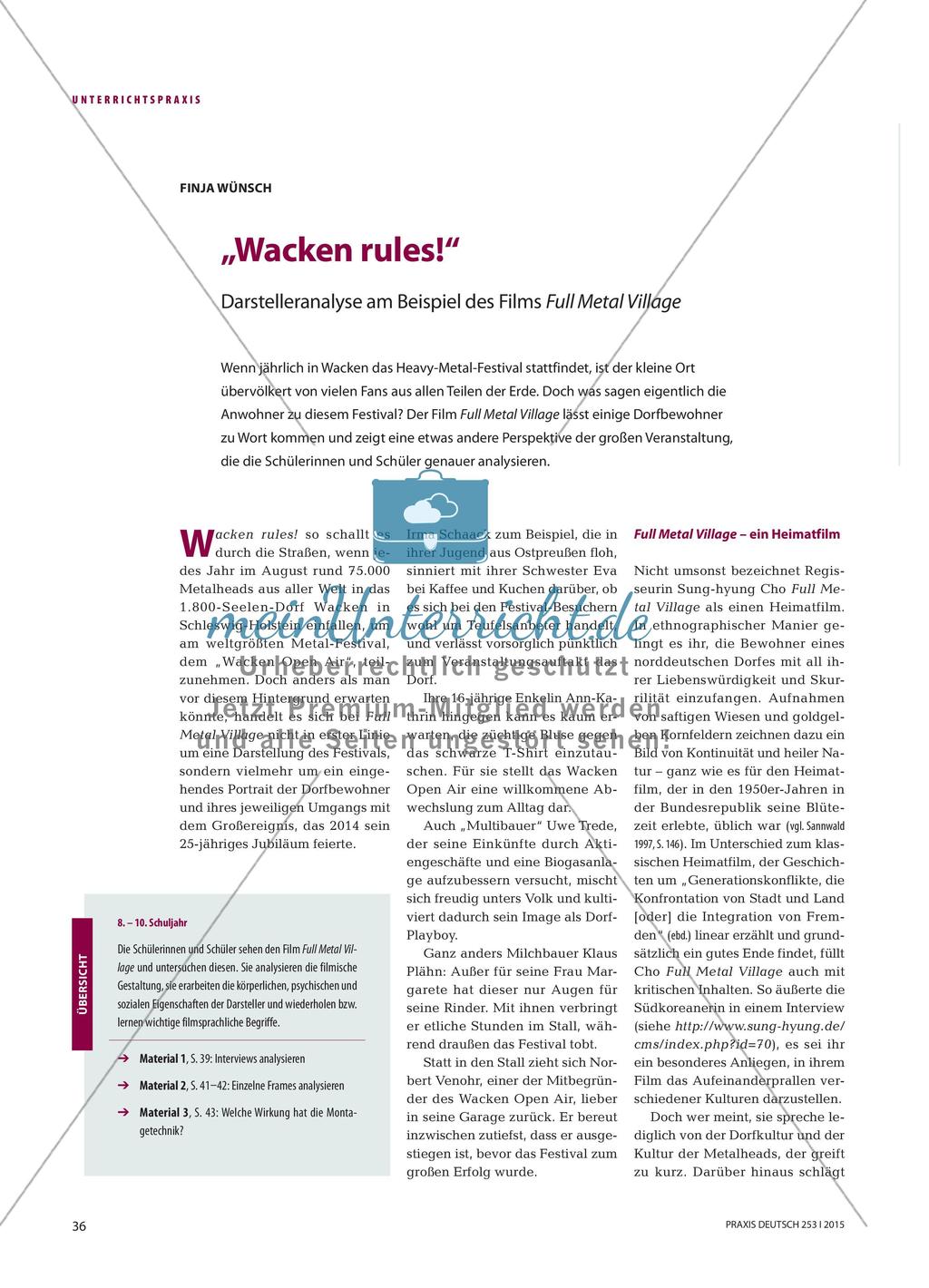 „Wacken rules!“ - Darstelleranalyse am Beispiel des Films Full Metal Village Preview 1